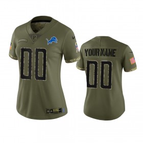 Tröjor Detroit Lions Custom Olive 2022 Salute To Service Limited - Dame